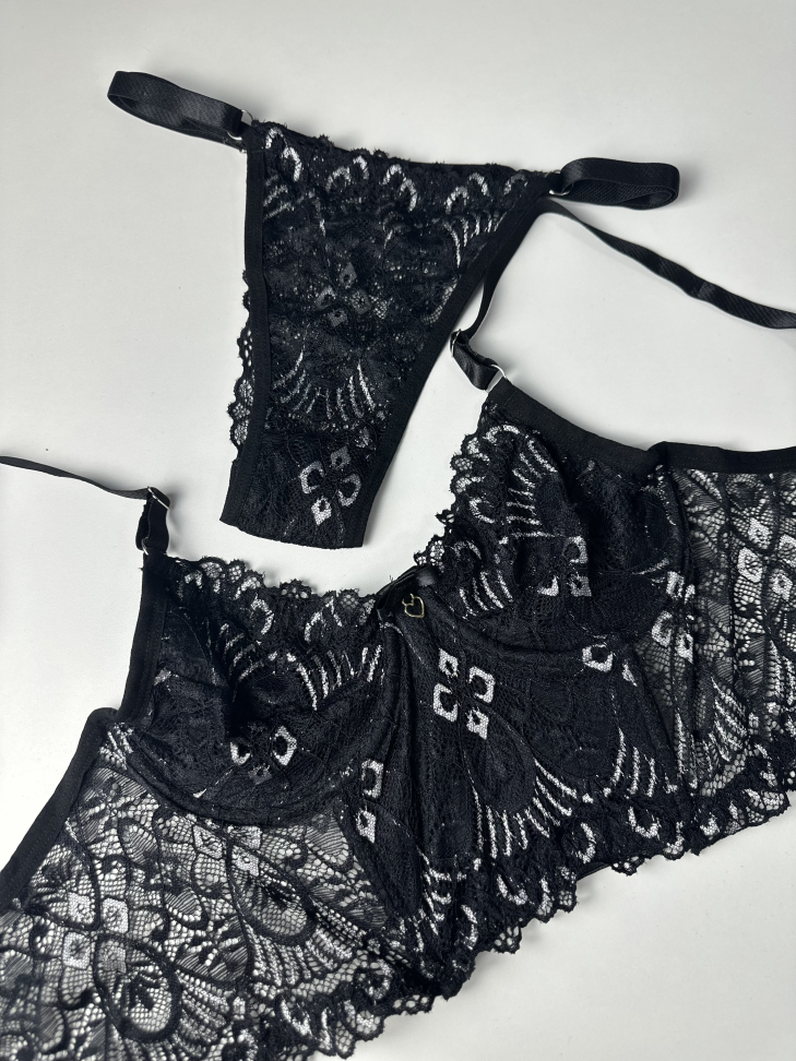 Cj corset Alice PRETO c/ PRATA - #2