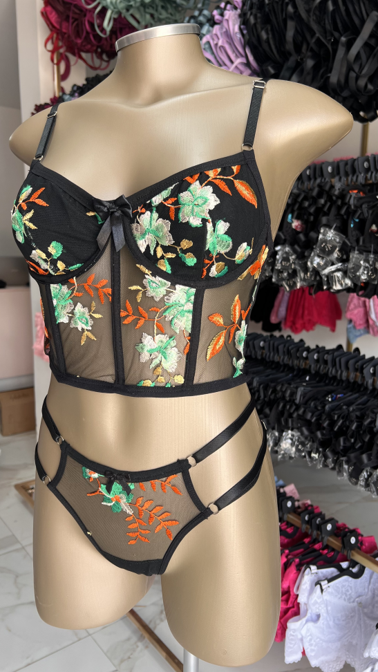 Corset PREMIUM Sandy LARANJA C/VERDE - #2