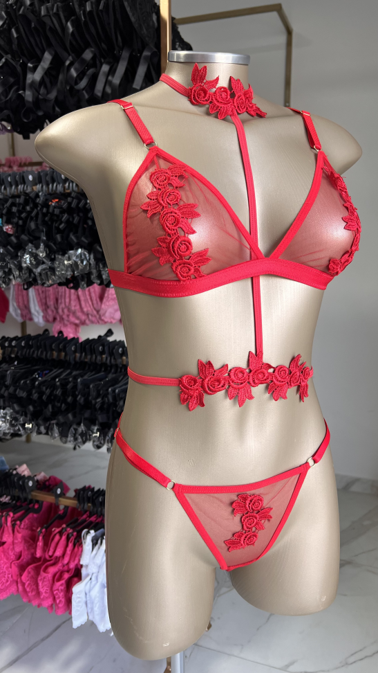 Conjunto Dama sexy VERMELHO - #3