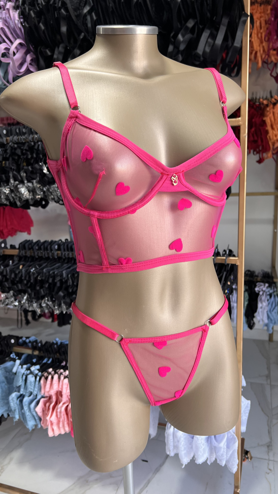 Corset Premium Angelina PINK corações - #2
