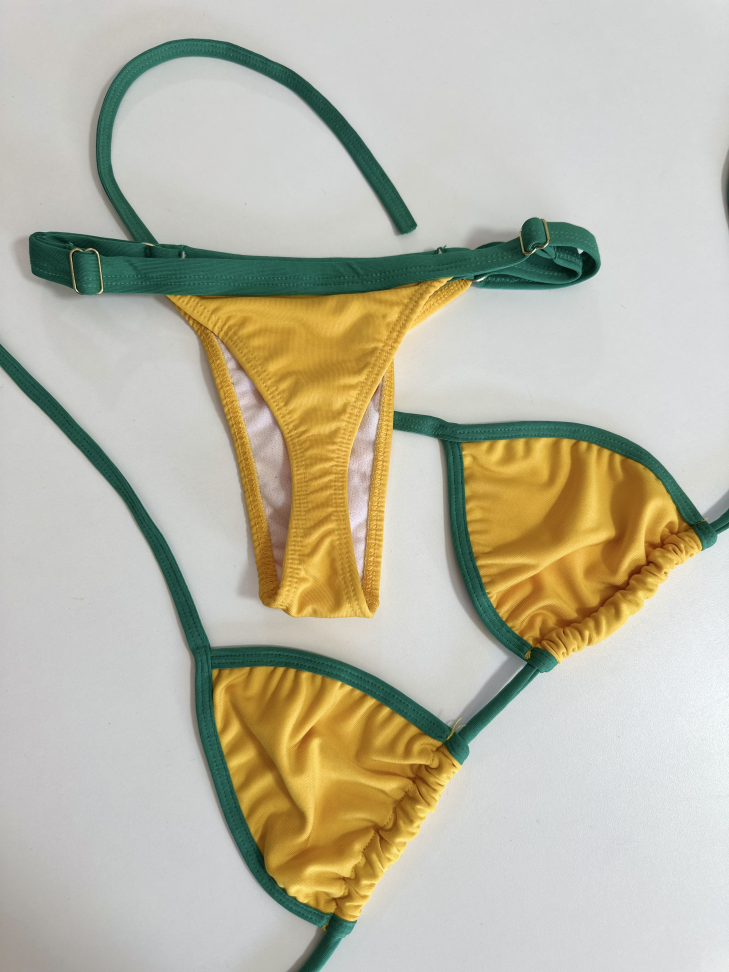 Biquíni fita BRASIL c/ regulagem AMARELO - #2