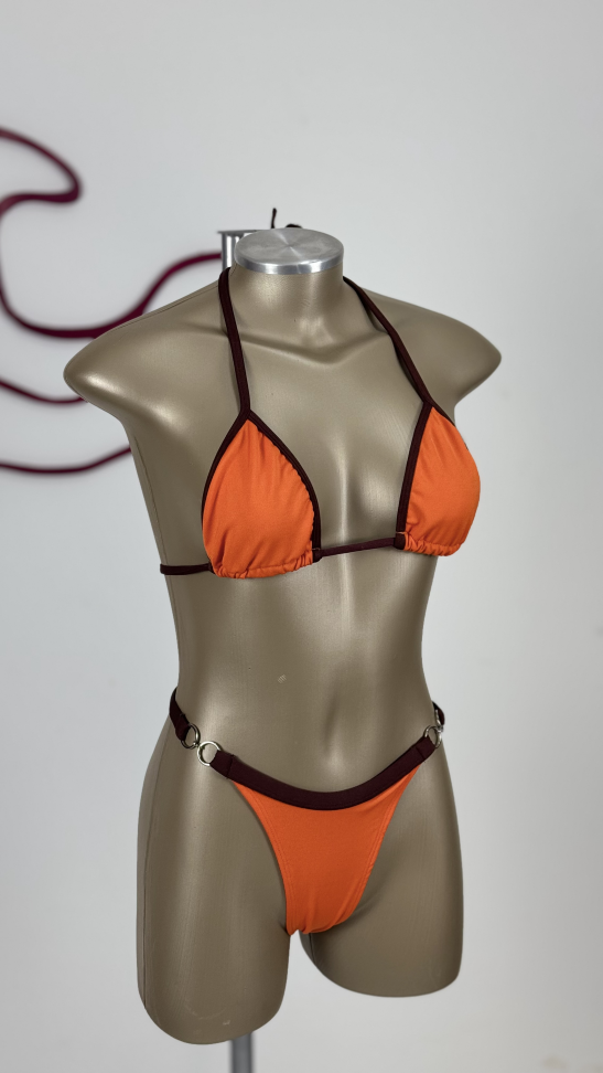 Biquini Aurora bicolor c/ marrom P - #2