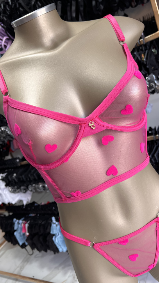 Corset Premium Angelina PINK corações - #3