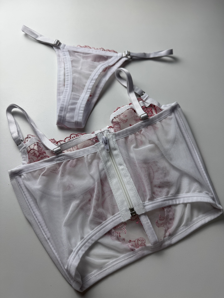 Corset Mary BRANCO C/ ROSA - #2