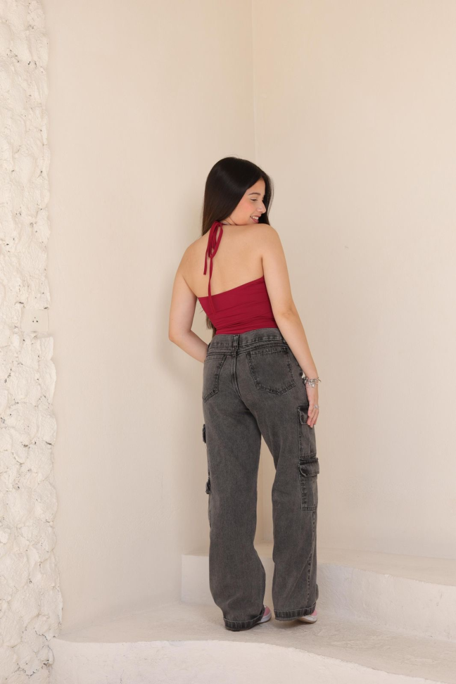 Calça estonada 4 bolsos