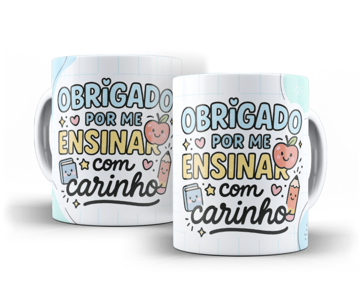 CANECA - DIA DOS PROFESSORES - GRATIDÃO EM CORES - #4