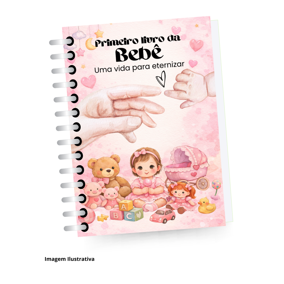Livro do Bebê - Capa Rosa - (Personalizado)