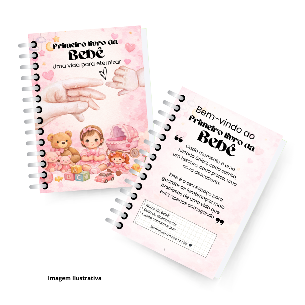 Livro do Bebê - Capa Rosa - (Personalizado)