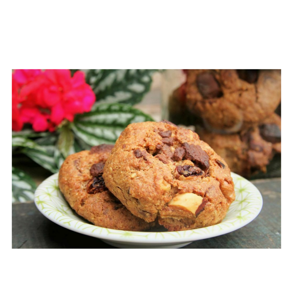 Biscoito Tâmara, nozes e chocolate 70% ( 100g)