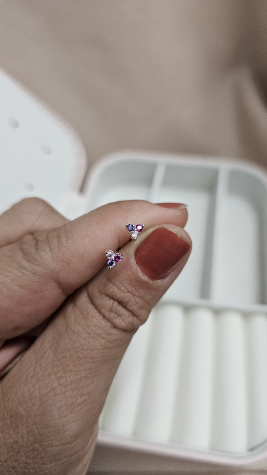 Brinco 3 pontos de luz coloridos - #1