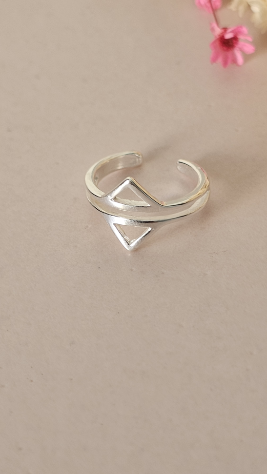 Anel falange dois triangulos regulável - #1