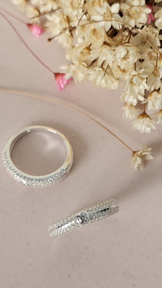 Anel ponto de luz e cravejado - #1