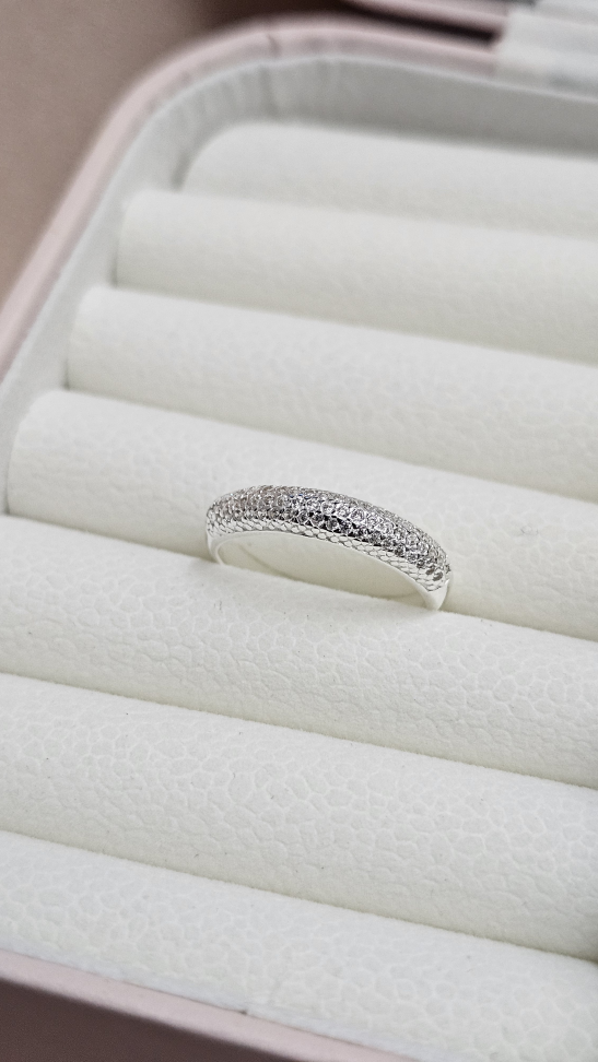 Anel abaulado Medio cravejado - #2