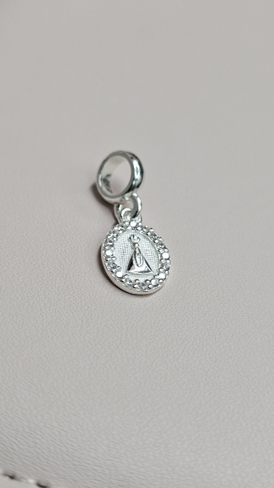 Berloque Nossa Sra Aparecida oval cravejado - #1