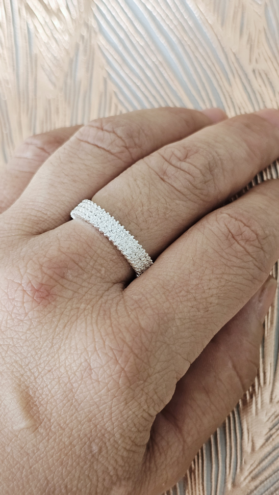 Anel 3 fileiras cravejadas - #1