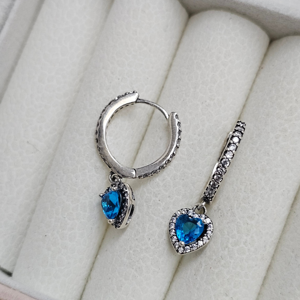 Argola cravejada com pingente coração - #3