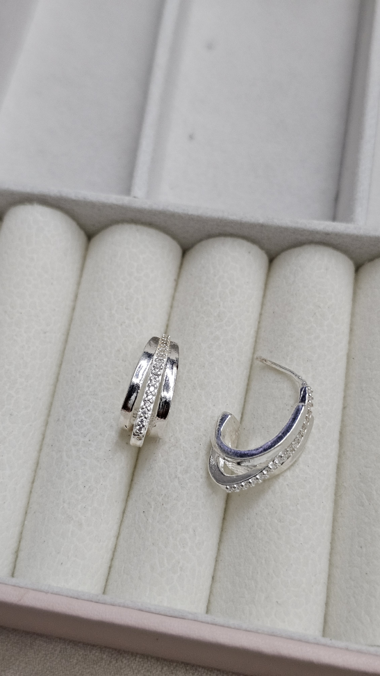 Argola tripla cravejada - #1