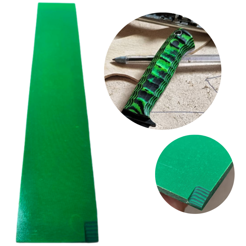MICARTA ESPECIAL RAJADA VERDE/PRETO 280x50x8mm