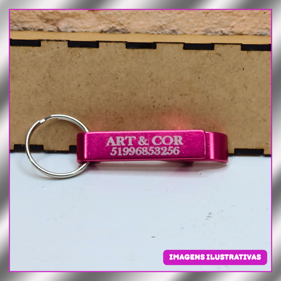 CHAVEIRO ALUMINIO ABRIDOR MEDIO RETO (GRAVAÇÃO LASER)