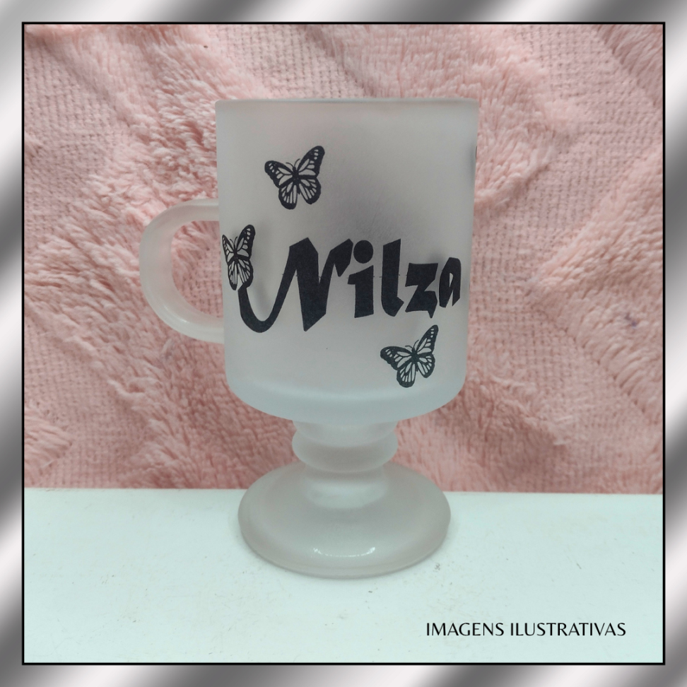 TAÇA 350ML CAFÉ VIDRO JATEADA (SUBLIMAÇÃO)