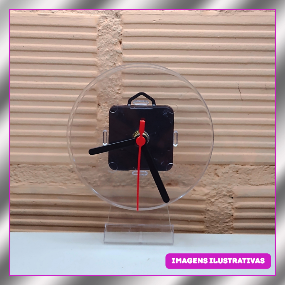 RELOGIOS 14CM X 14CM TRANSPARENTE ( IMPRESSÃO PAPEL FOTOGRAFICO)