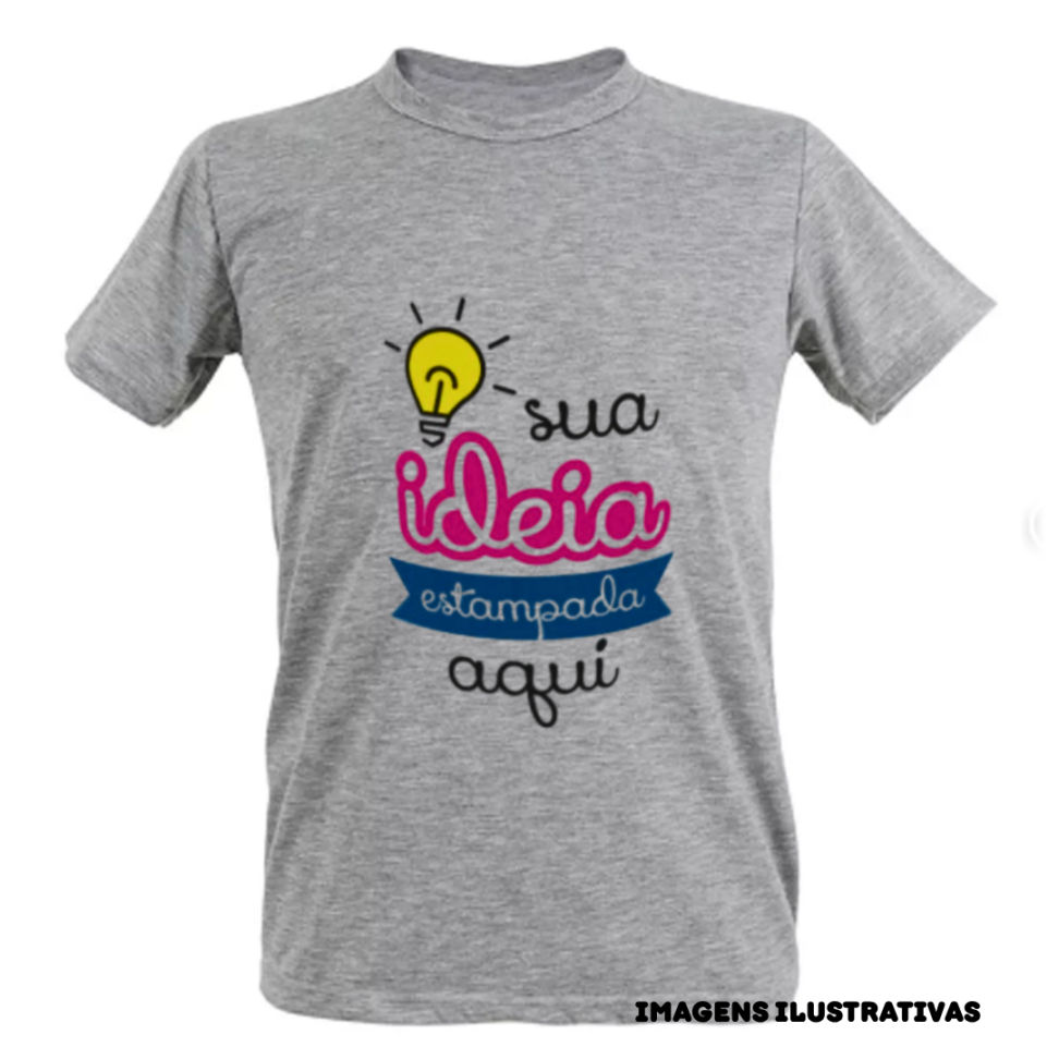 CAMISETAS ADULTA CINZA MESCLA POLIESTER ADULTO MANGA CURTA GOLA REDONDA - #2