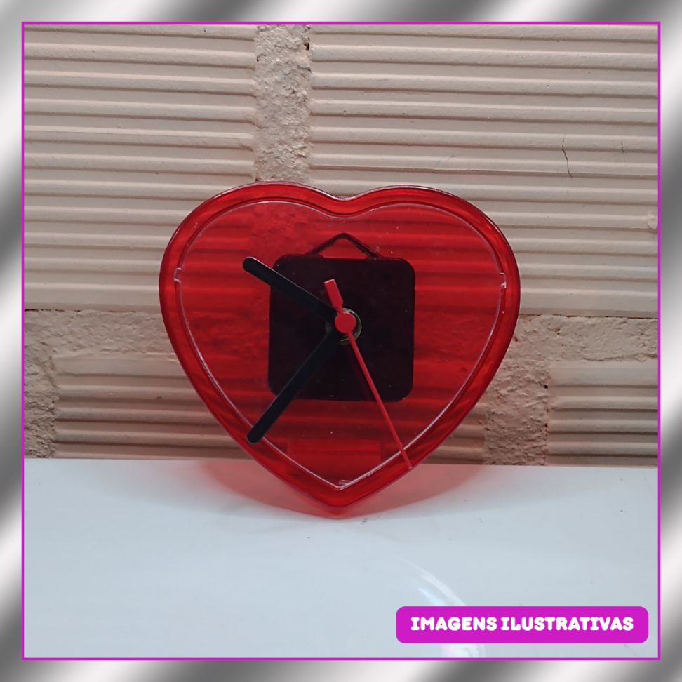 RELOGIOS 12,5CM X 14CM CORAÇÃO ( IMPRESSÃO PAPEL FOTOGRAFICO)