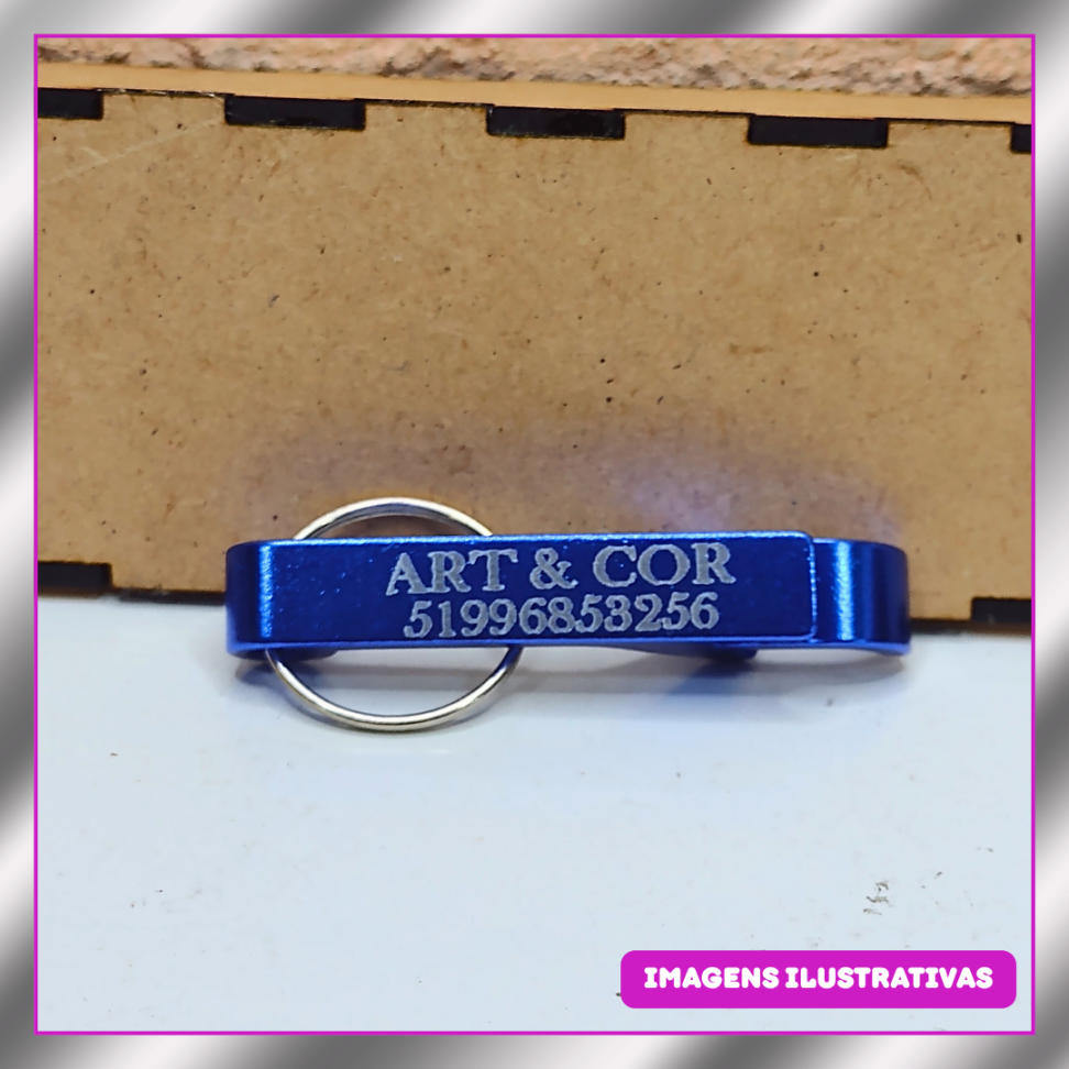 CHAVEIRO ALUMINIO ABRIDOR MEDIO RETO (GRAVAÇÃO LASER)