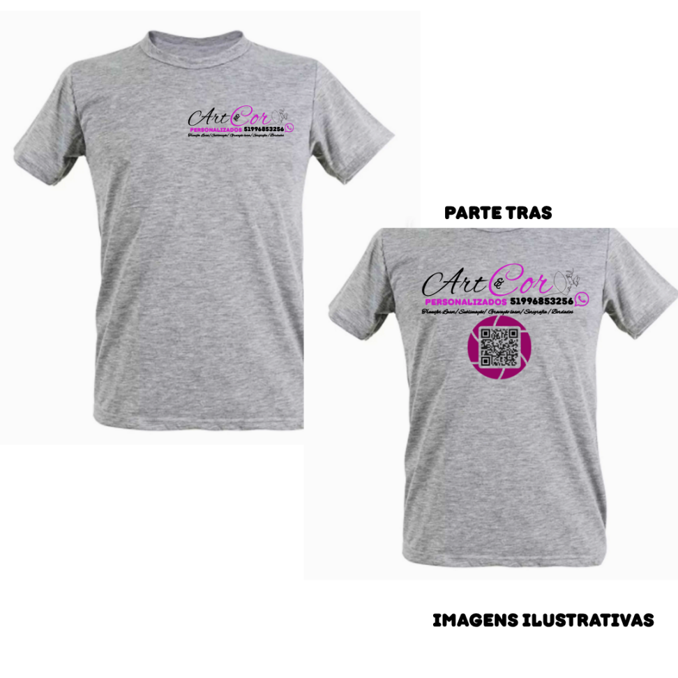 CAMISETAS ADULTA CINZA MESCLA POLIESTER ADULTO MANGA CURTA GOLA REDONDA - #4