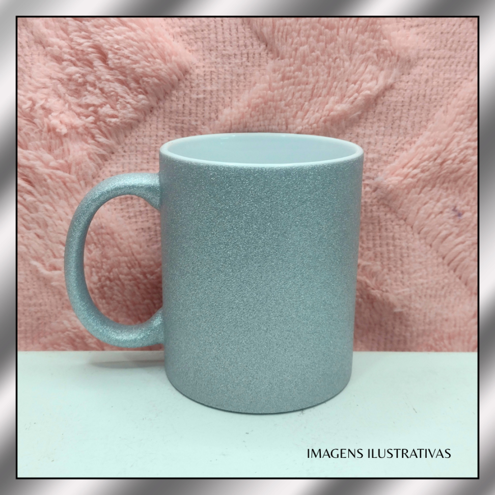 CANECAS 325ML CERAMICA COM GLITTER  (SUBLIMAÇÃO)