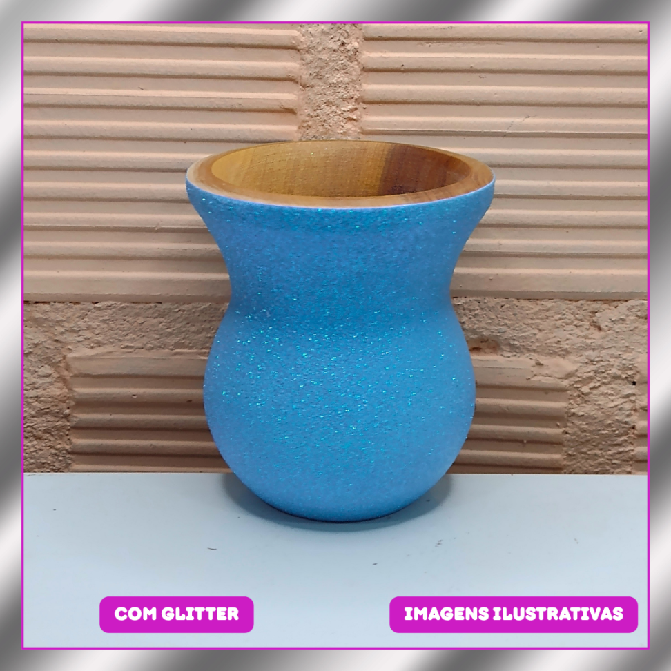CUIA DE IMBUIA COLORIDA C/GLITTER  (S/PERSONALIZAÇÃO)