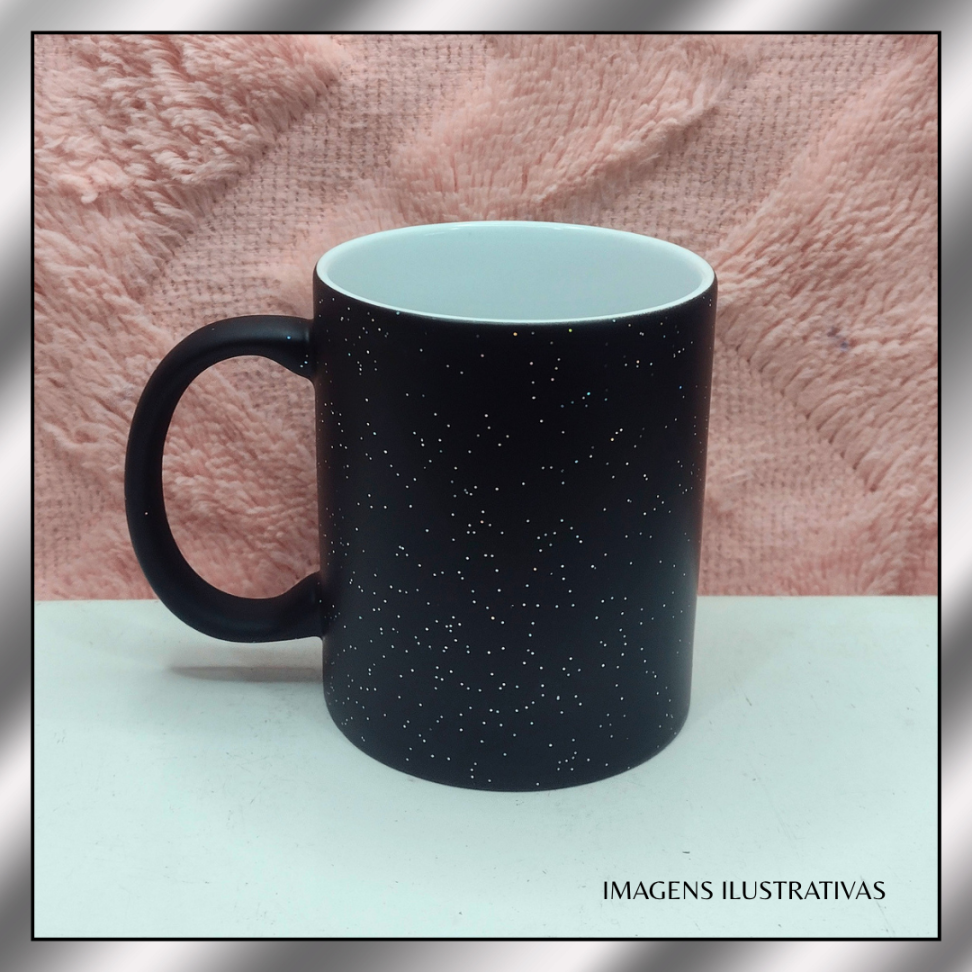 CANECAS 325ML MAGICA COM GLITTER  (SUBLIMAÇÃO 145*)