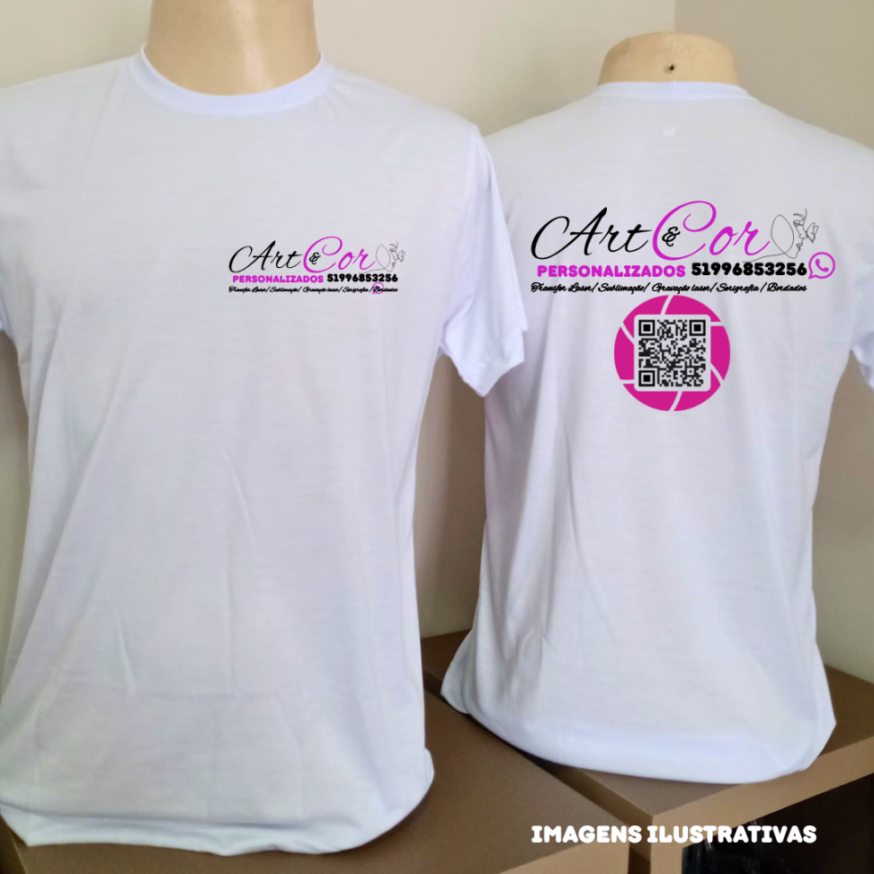 CAMISETAS ADULTA BRANCA POLIESTER MANGA CURTA GOLA REDONDA - #4