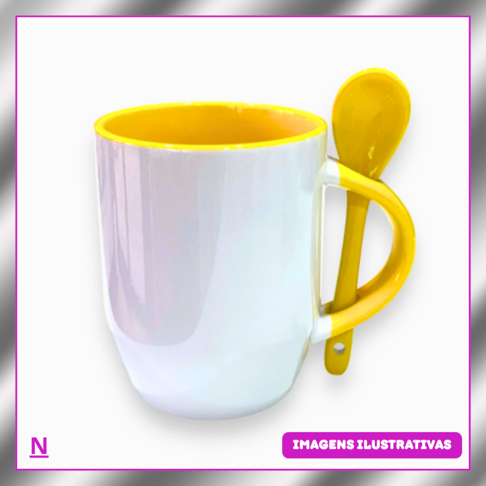 CANECA 325ML COM COLHER JKB FUNDO CONICO TP - #6