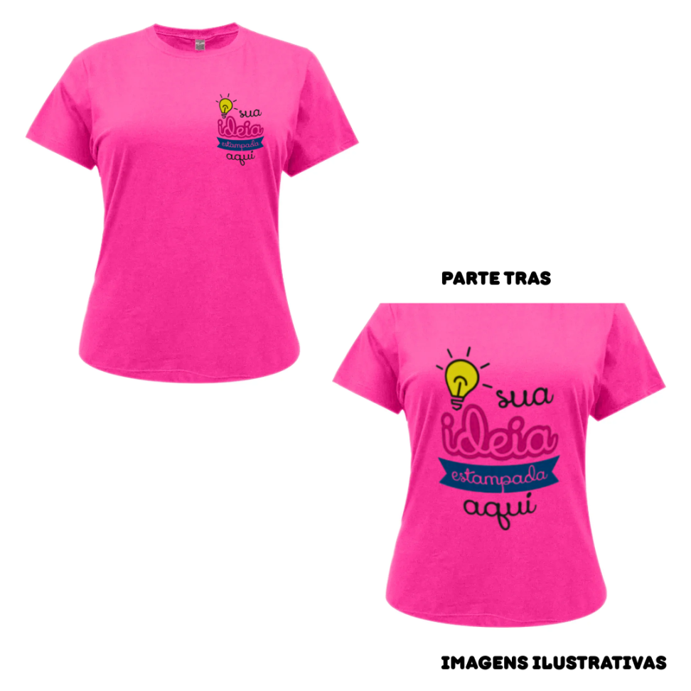 CAMISETAS ROSA PINK TAM P A GG  POLIESTER ADULTO MANGA CURTA GOLA REDONDA - #4