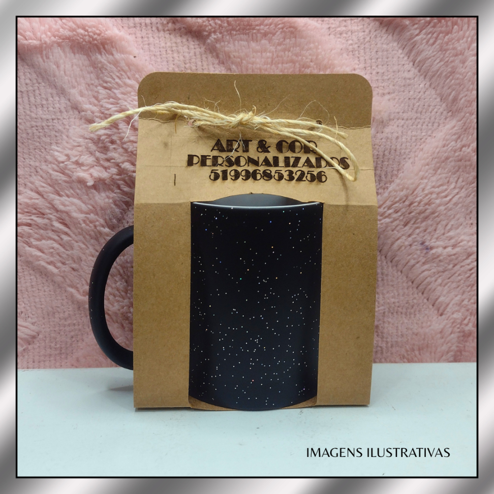 CANECAS 325ML MAGICA COM GLITTER  (SUBLIMAÇÃO 145*)