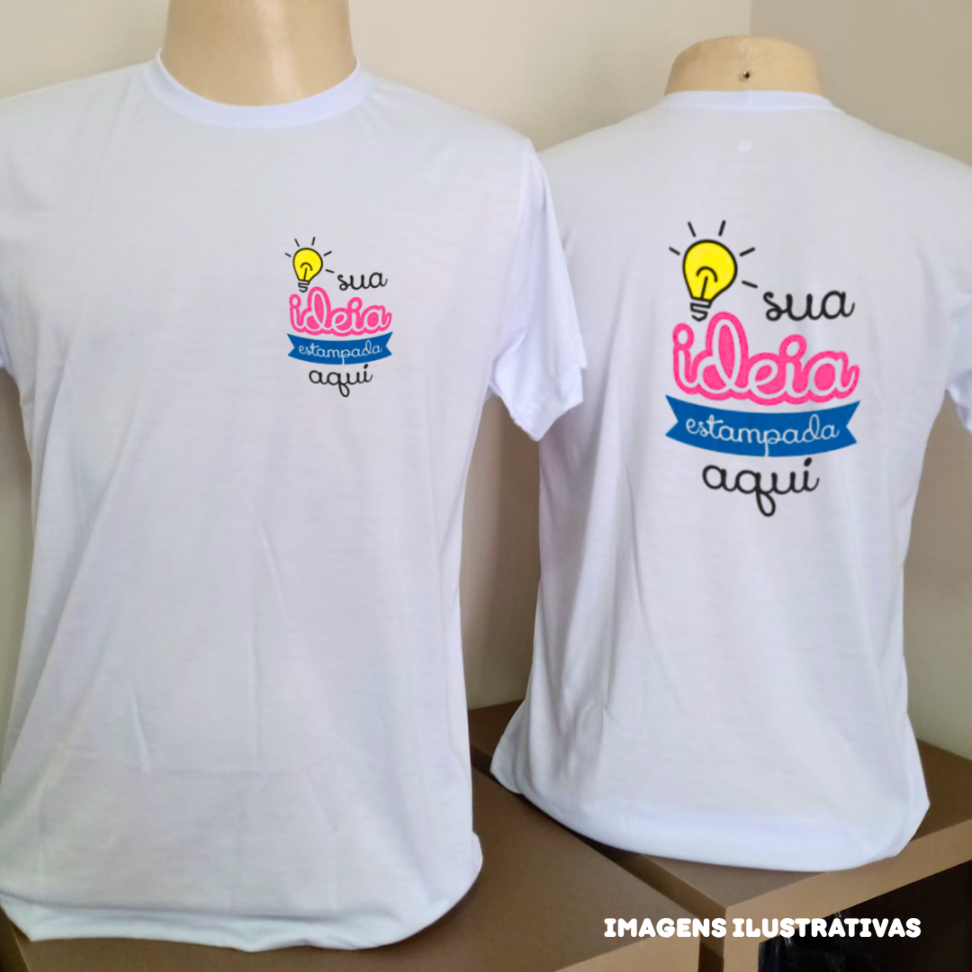 CAMISETAS ADULTA BRANCA POLIESTER MANGA CURTA GOLA REDONDA - #5