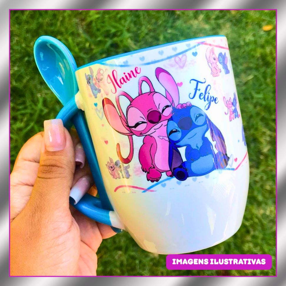 CANECA 325ML COM COLHER JKB FUNDO CONICO TP - #3