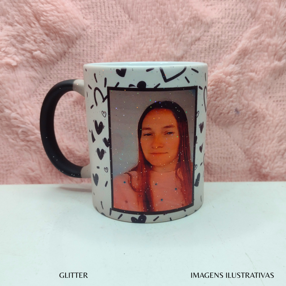 CANECAS 325ML MAGICA COM GLITTER  (SUBLIMAÇÃO 145*)