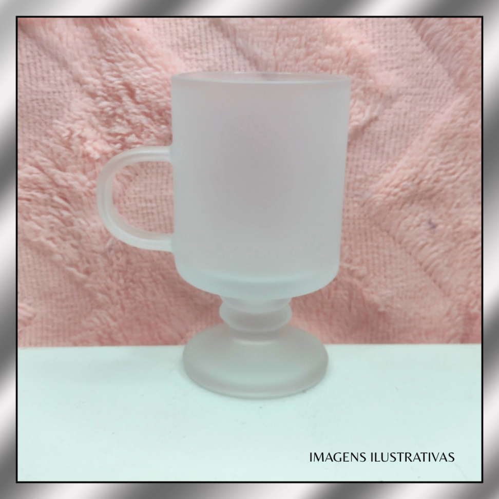 TAÇA 350ML CAFÉ VIDRO JATEADA (SUBLIMAÇÃO)