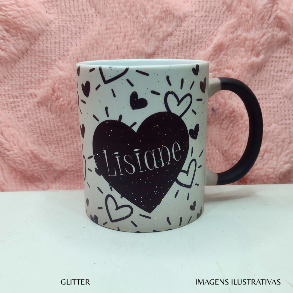 CANECAS 325ML MAGICA COM GLITTER  (SUBLIMAÇÃO 145*)