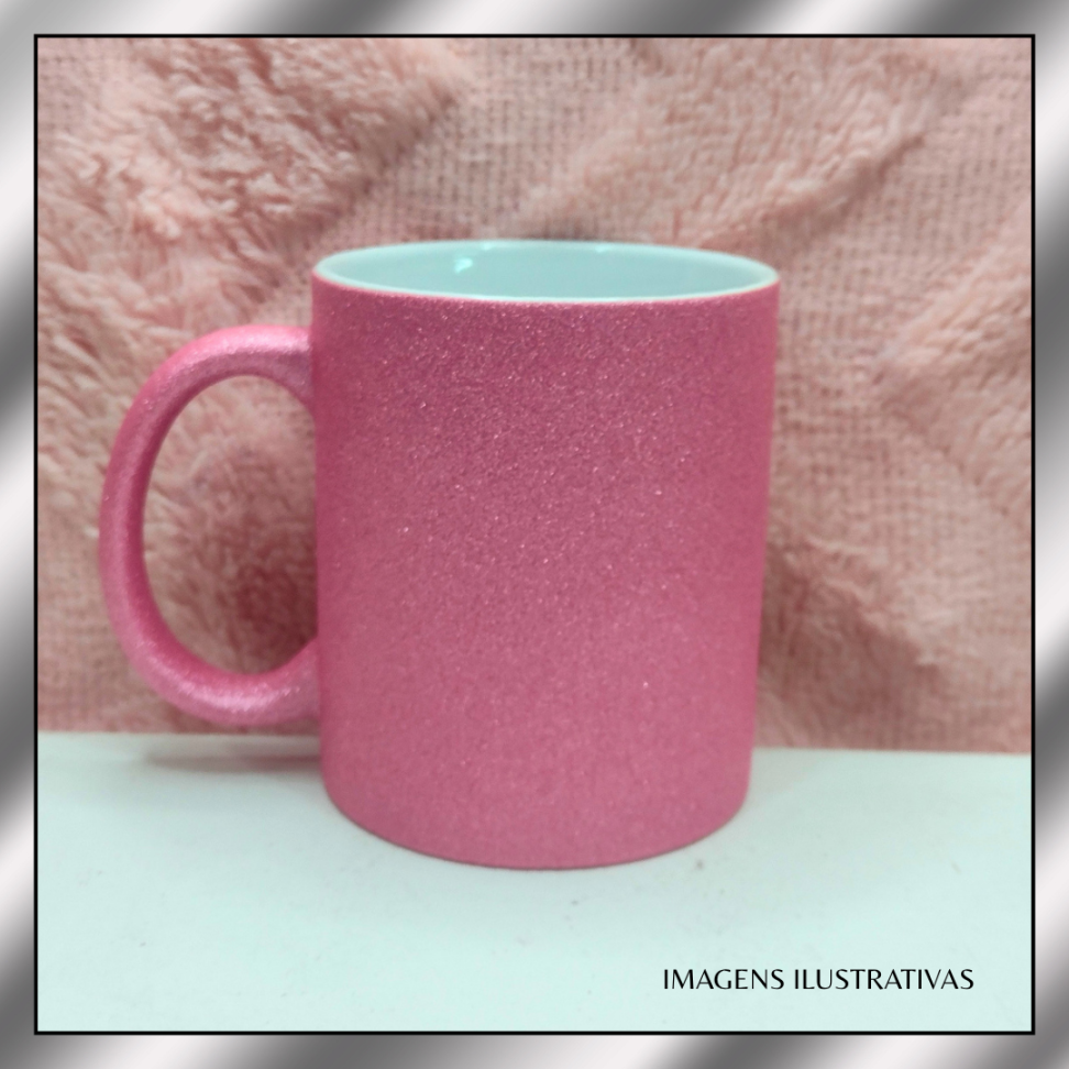 CANECAS 325ML CERAMICA COM GLITTER  (SUBLIMAÇÃO)