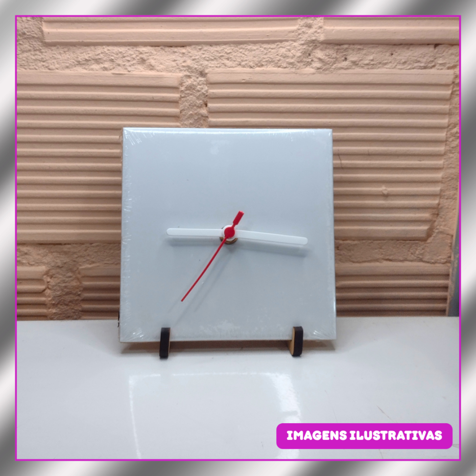 RELOGIOS 15CM X15CM AZULEJO  (SUBLIMAÇÃO)