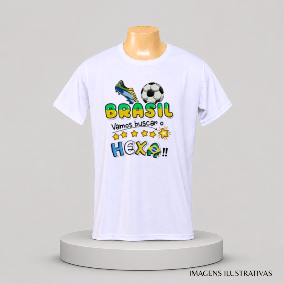CAMISETAS ( x1 x2 x3 ) POLIESTER BRANCA  ADULTA ( SUBLIMAÇÃO 175*)