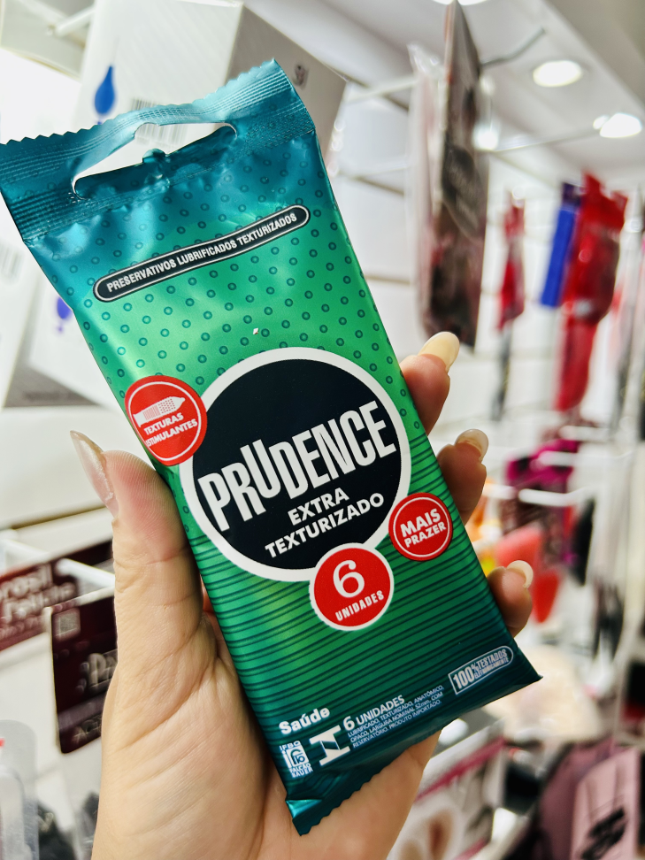 Preservativo extra texturizado com 6 unidades. - Divina Lingerie