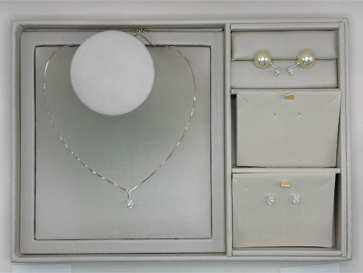 Brinco prata pérola e zircônia oval - #2