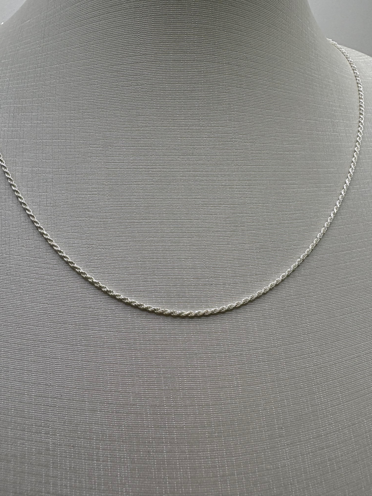 Corrente prata cordão baiano 45cm - #2