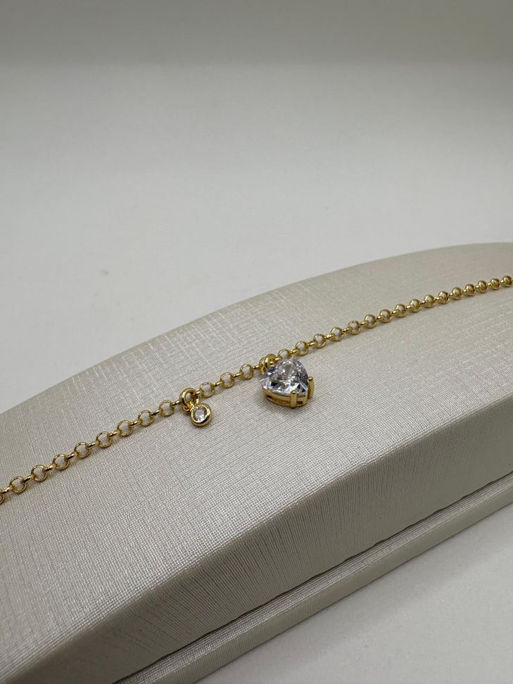 Pulseira semijoia coração ponto de luz - #3