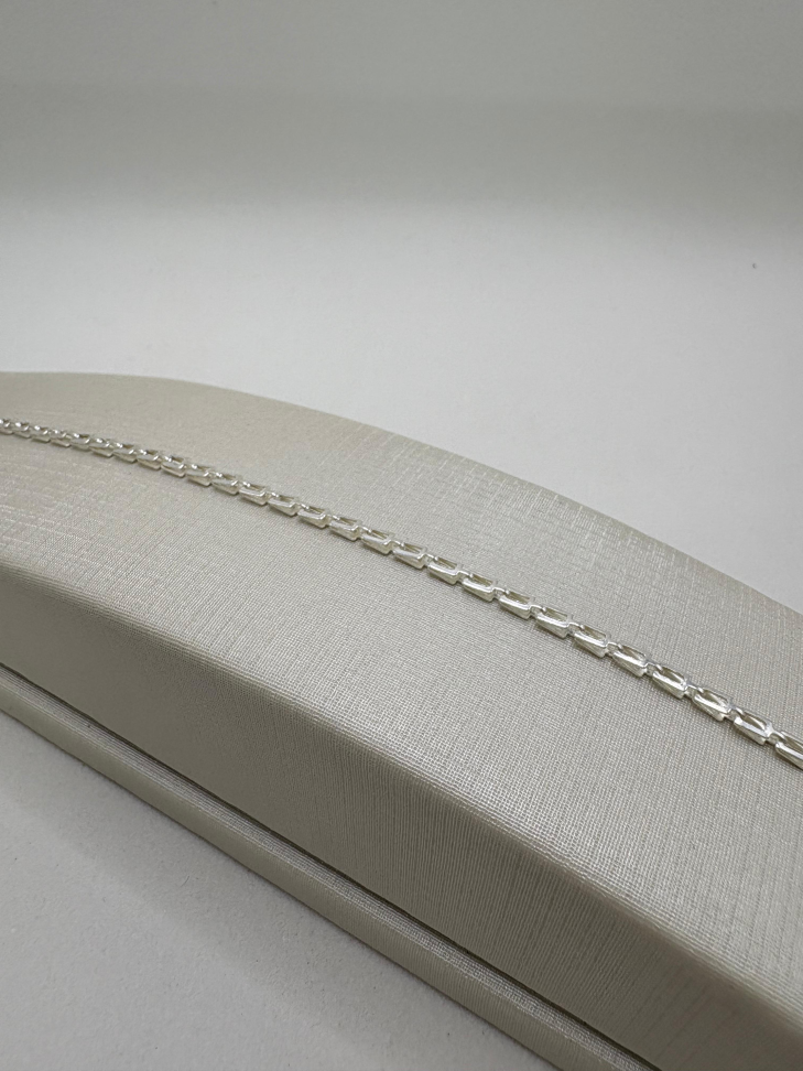 Pulseira prata retângulo duplo - #3