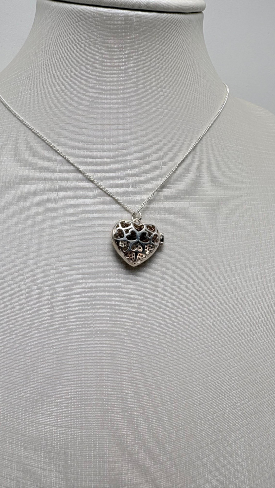 Pingente prata relicário coração - #4